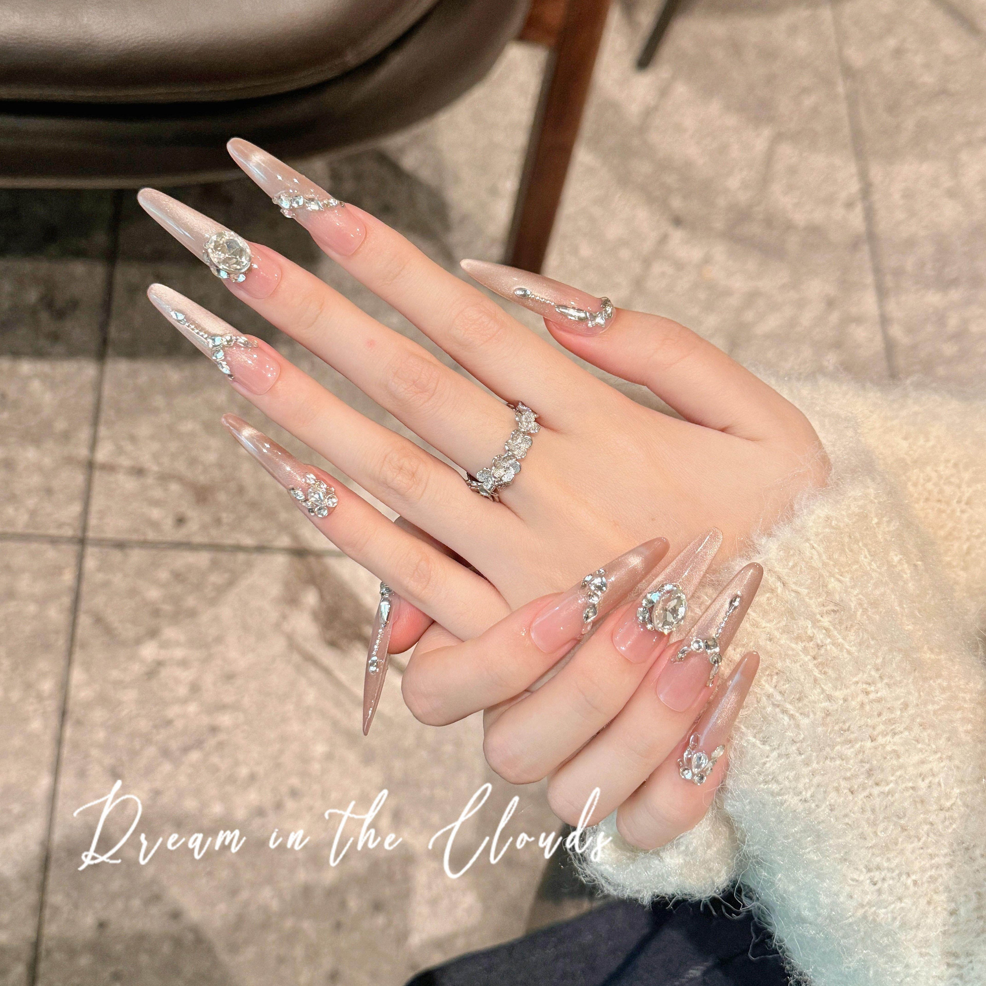 Aurora diamond white nude color high-end nail polish